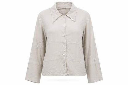 Womens UK Size S Off Shoot Brown Basic Button-Up