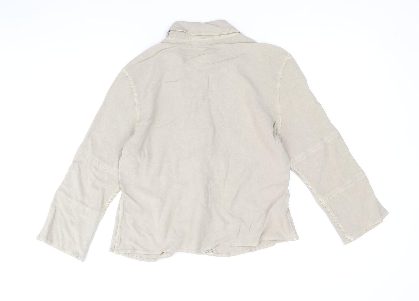 Womens UK Size S Off Shoot Brown Basic Button-Up