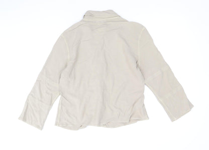 Womens UK Size S Off Shoot Brown Basic Button-Up