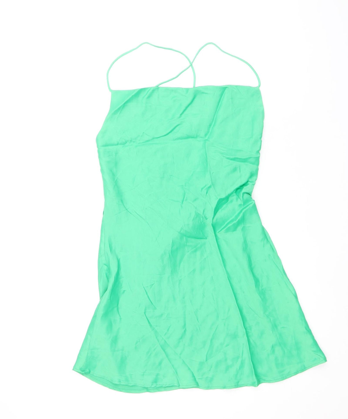 Zara Womens Green Viscose Mini Size M Cowl Neck Pullover
