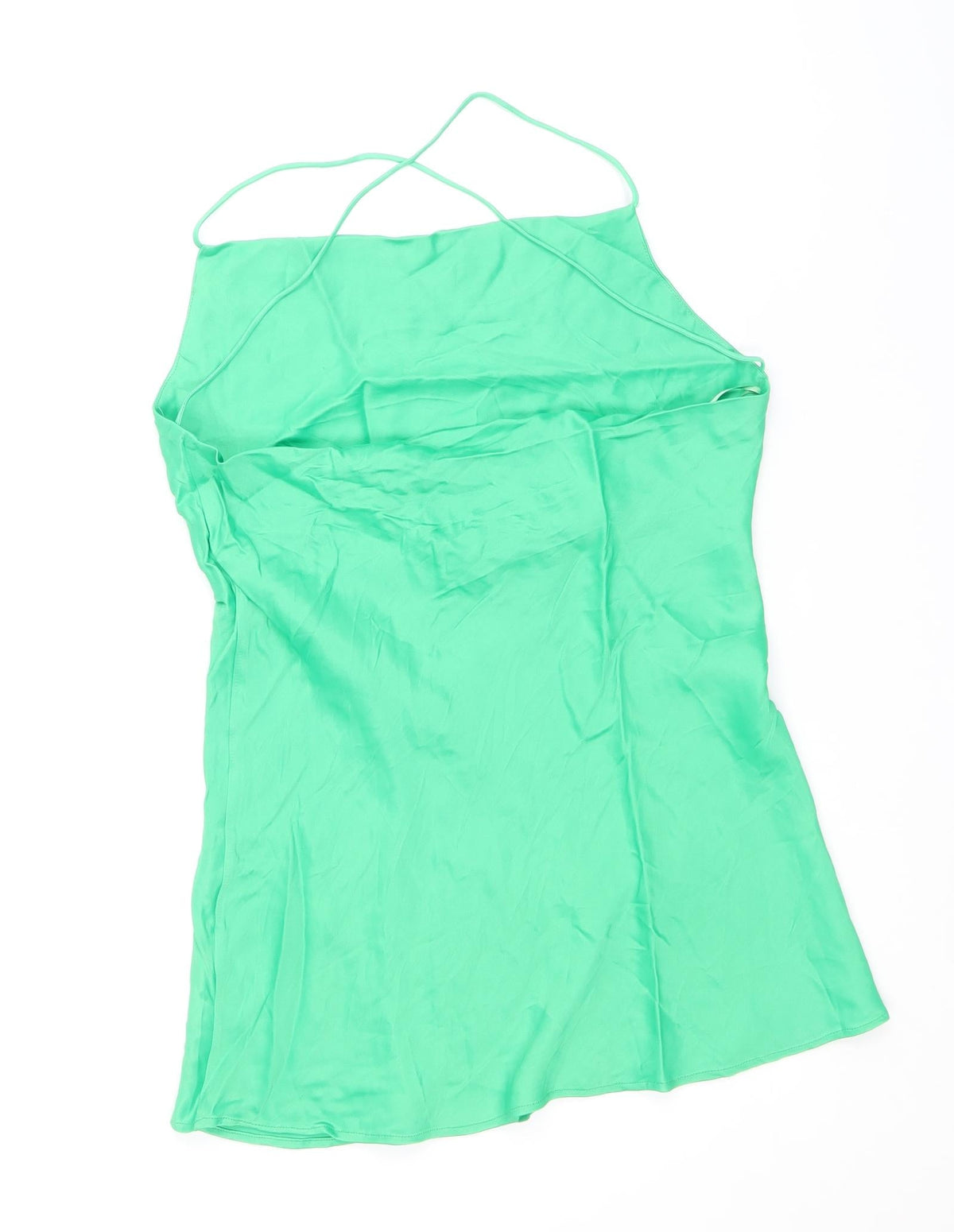 Zara Womens Green Viscose Mini Size M Cowl Neck Pullover
