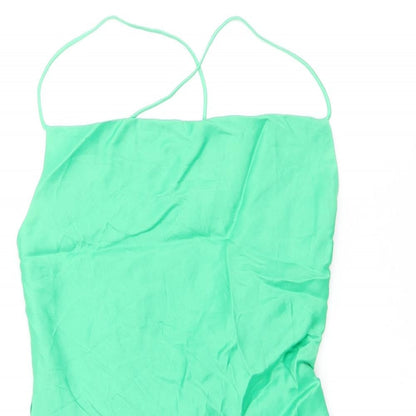 Zara Womens Green Viscose Mini Size M Cowl Neck Pullover