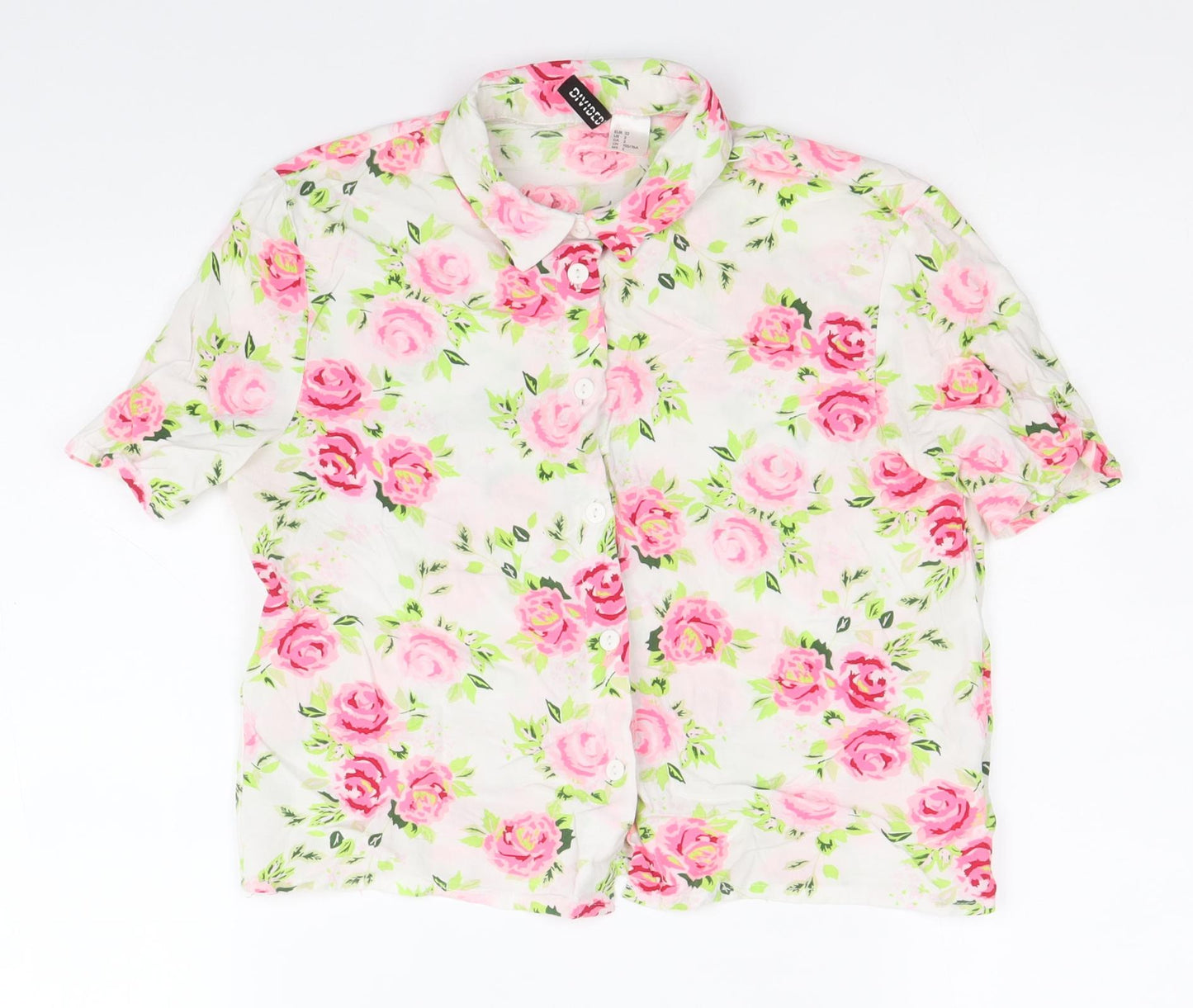Womens UK Size 6 Divided by H&M Multicoloured Basic Button-Up