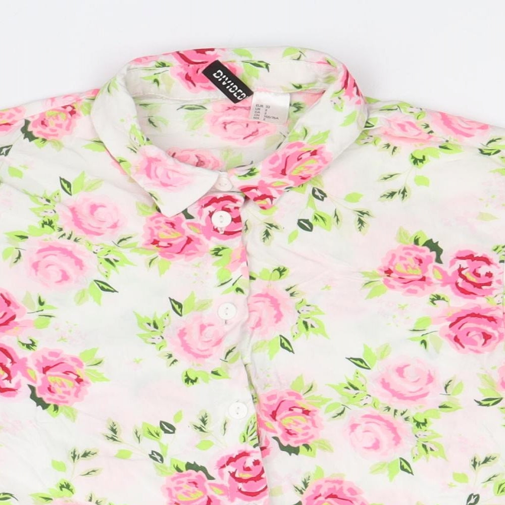 Womens UK Size 6 Divided by H&M Multicoloured Basic Button-Up