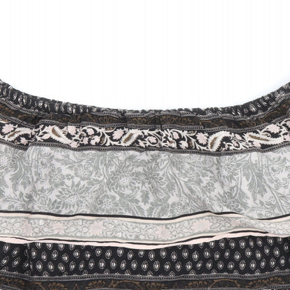 Miss Selfridge Womens Multicoloured Geometric Viscose Basic Blouse Size 10 Boat Neck