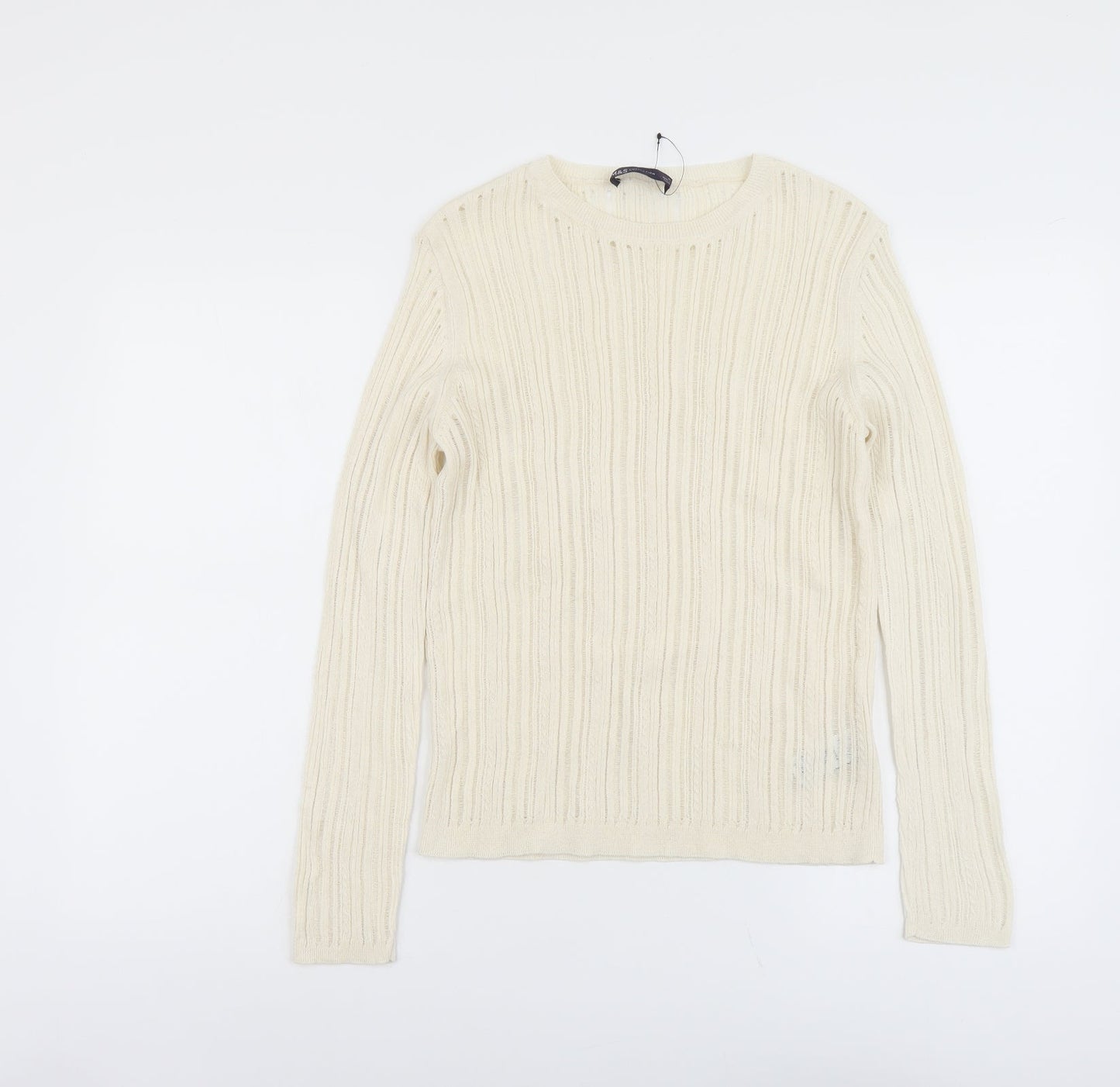 Womens UK Size M Marks and Spencer Beige Pullover Jumper