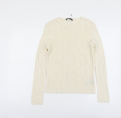 Womens UK Size M Marks and Spencer Beige Pullover Jumper