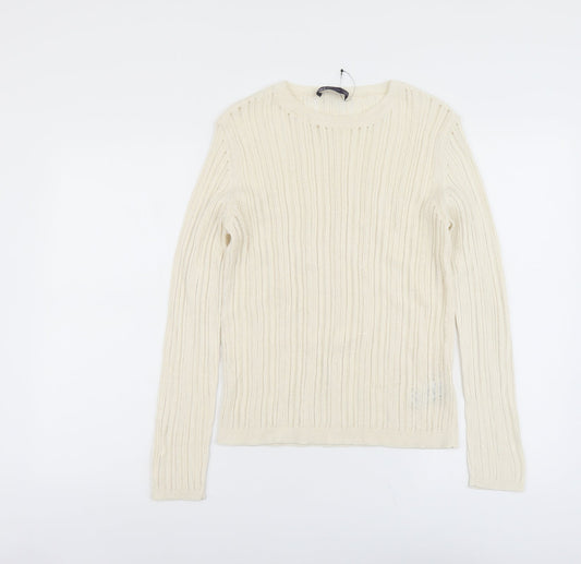Womens UK Size M Marks and Spencer Beige Pullover Jumper