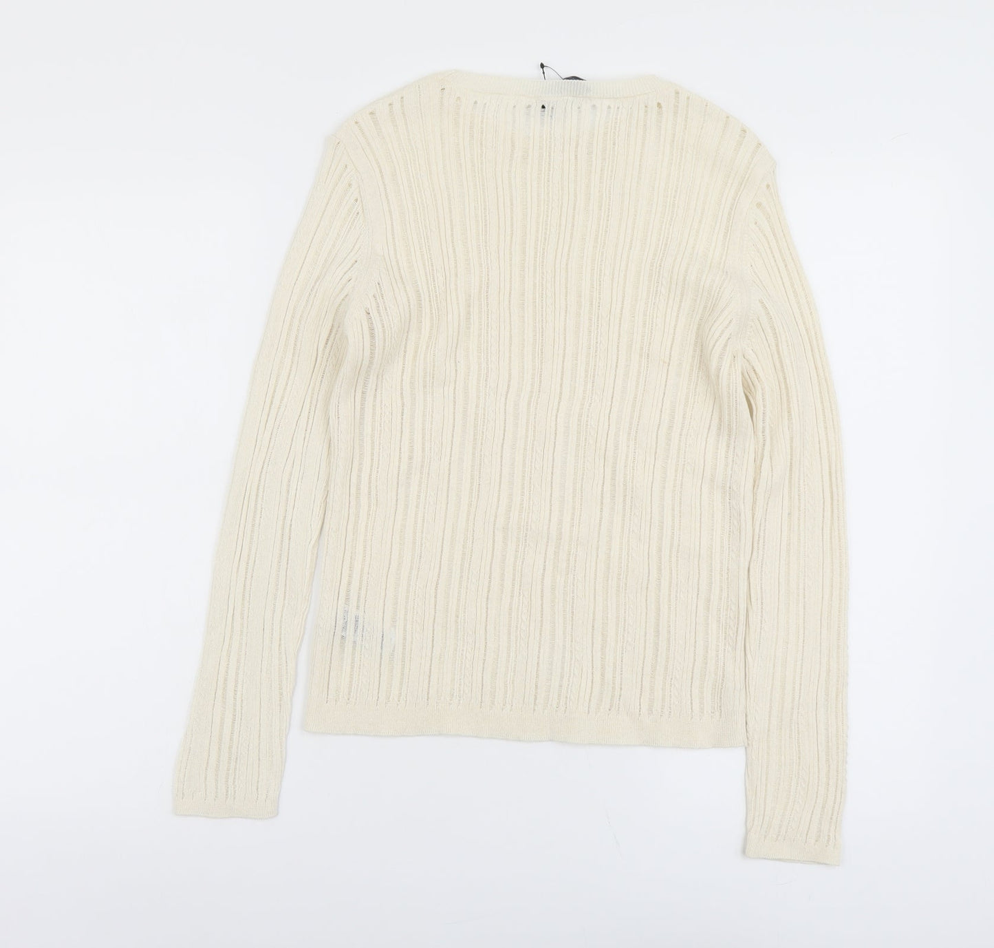 Womens UK Size M Marks and Spencer Beige Pullover Jumper