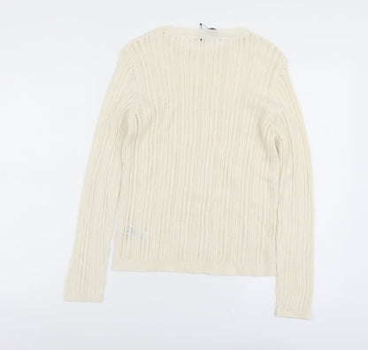 Womens UK Size M Marks and Spencer Beige Pullover Jumper