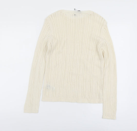 Womens UK Size M Marks and Spencer Beige Pullover Jumper