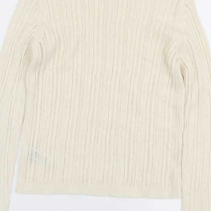 Womens UK Size M Marks and Spencer Beige Pullover Jumper