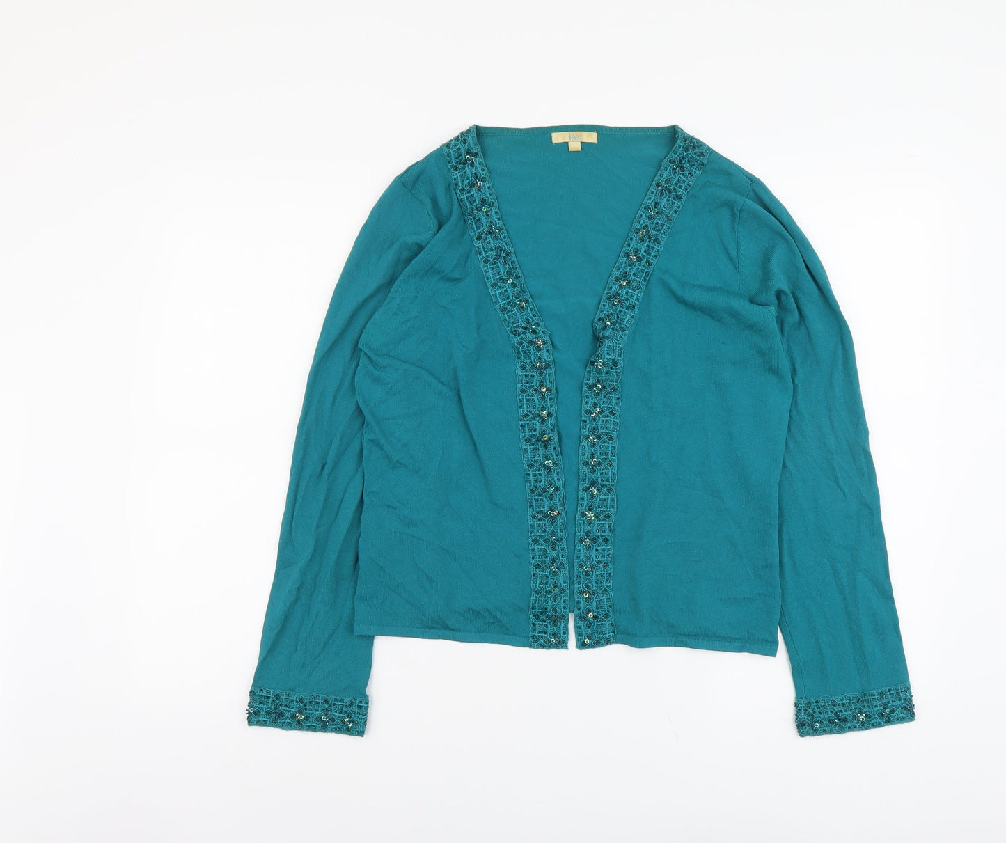 Womens UK Size L Klass Green Cardigan Jumper