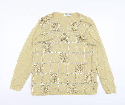 Womens UK Size L Jumper Beige Pullover Jumper