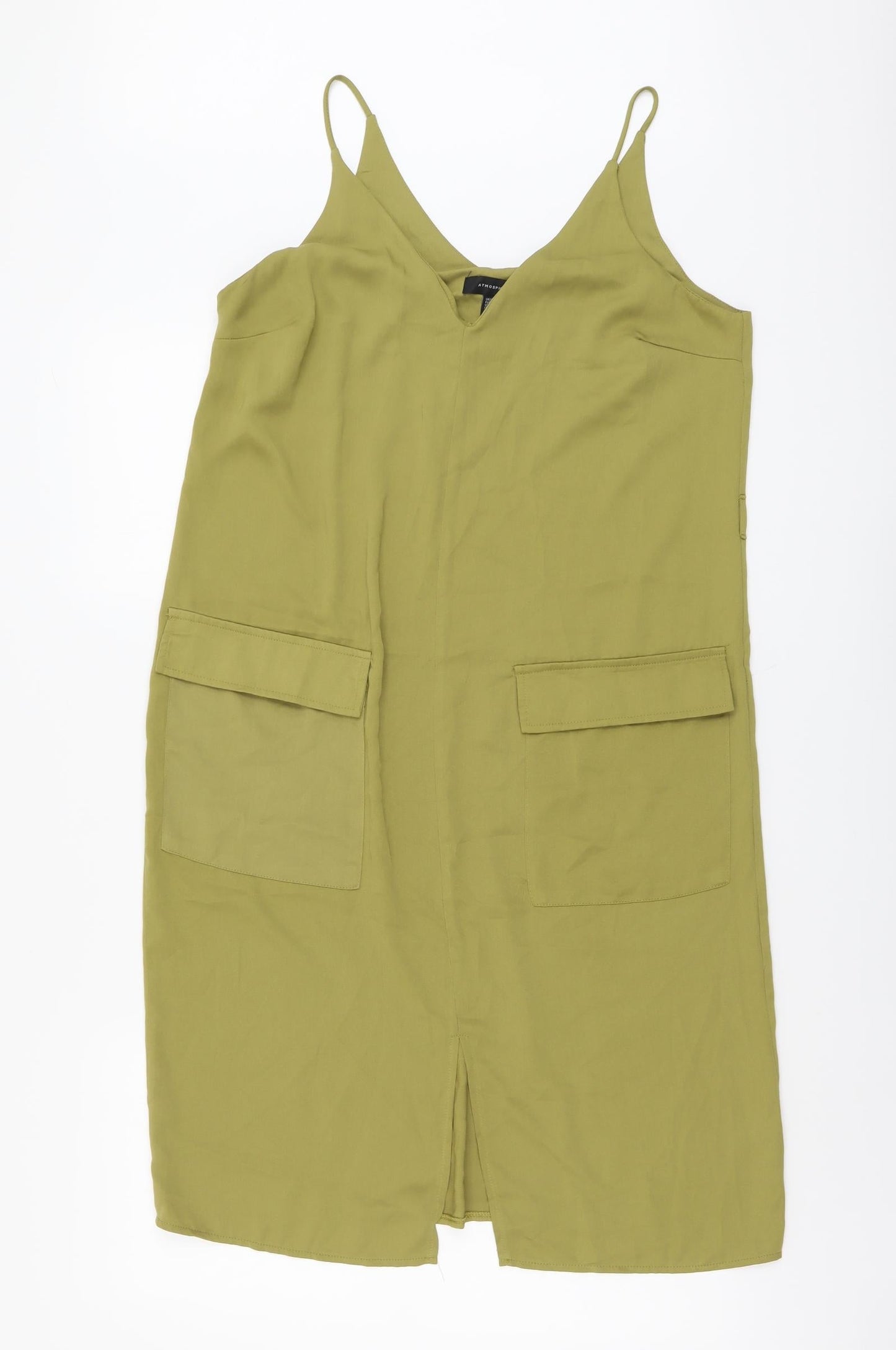 Atmosphere Womens Green Polyester Tank Dress Size 12 V-Neck Pullover