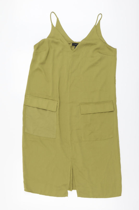 Atmosphere Womens Green Polyester Tank Dress Size 12 V-Neck Pullover