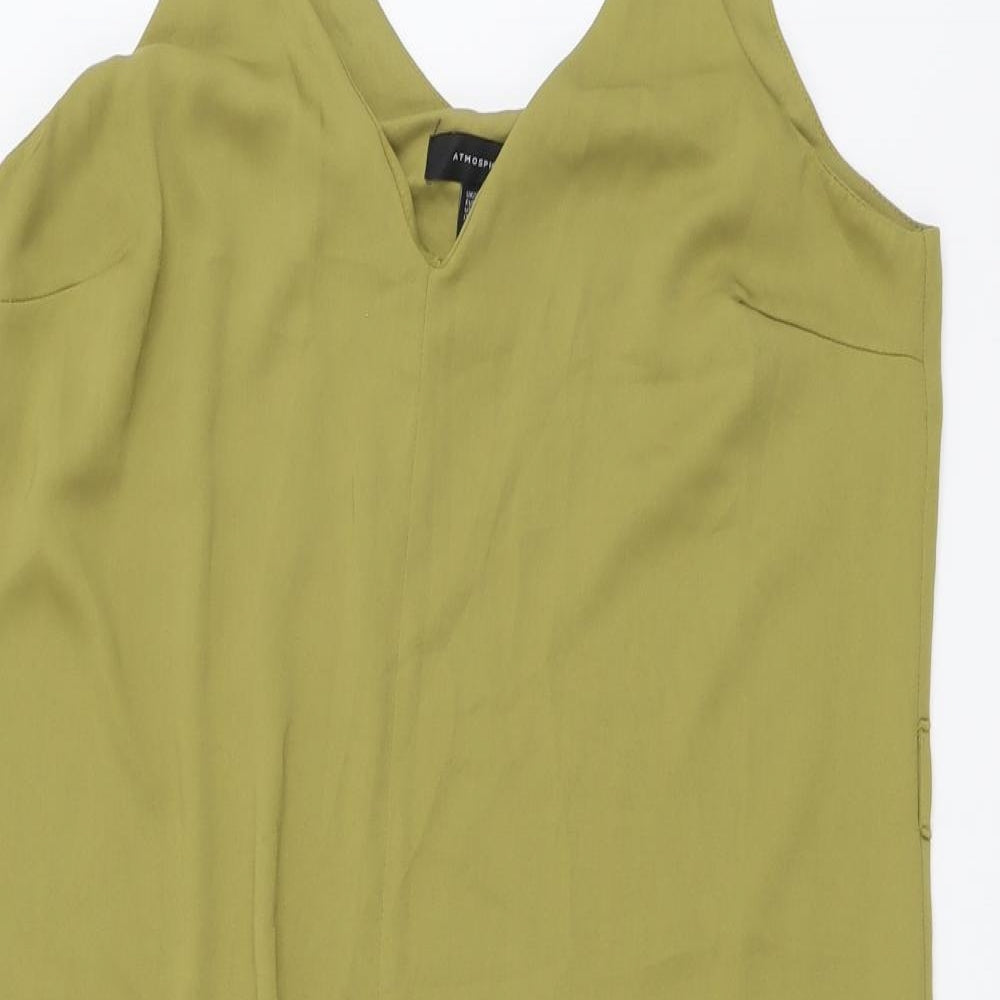 Atmosphere Womens Green Polyester Tank Dress Size 12 V-Neck Pullover