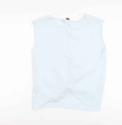 Primark Womens Blue Polyester Cropped Tank Size 8 Round Neck