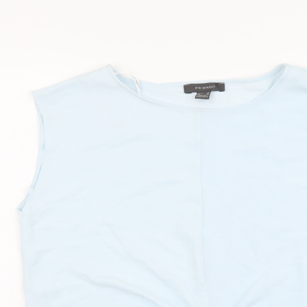 Primark Womens Blue Polyester Cropped Tank Size 8 Round Neck