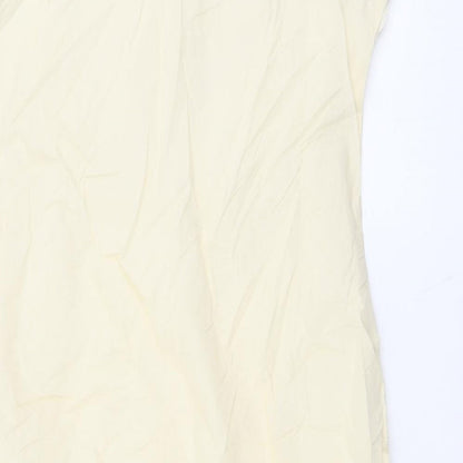Kanya Womens Beige Geometric Cotton Tank Dress Size 12 Round Neck Pullover