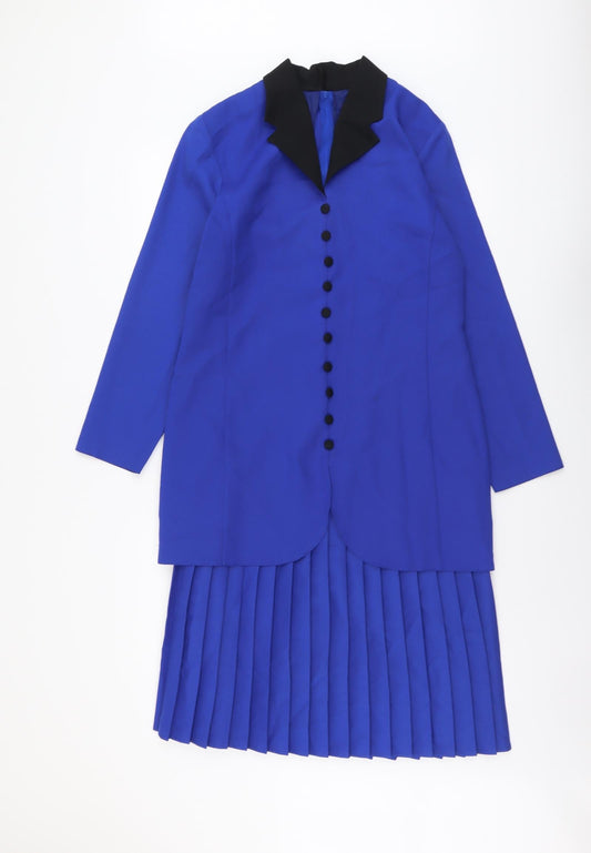 Berkertex Womens Blue Polyester Shirt Dress Size 12 V-Neck Pullover