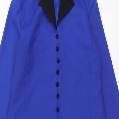 Berkertex Womens Blue Polyester Shirt Dress Size 12 V-Neck Pullover