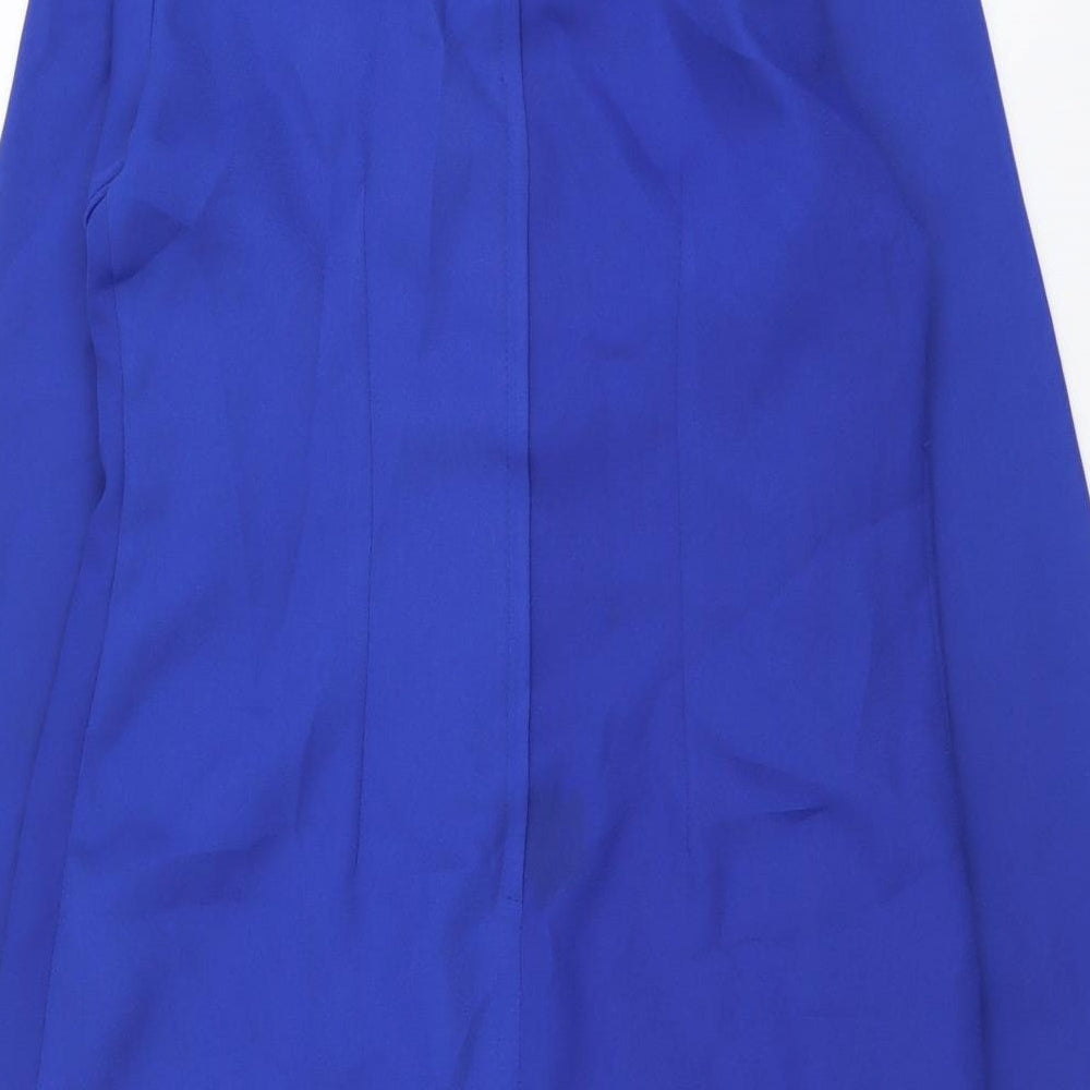 Berkertex Womens Blue Polyester Shirt Dress Size 12 V-Neck Pullover