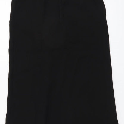 H&M Womens Black Polyester A-Line Size XS Round Neck Button