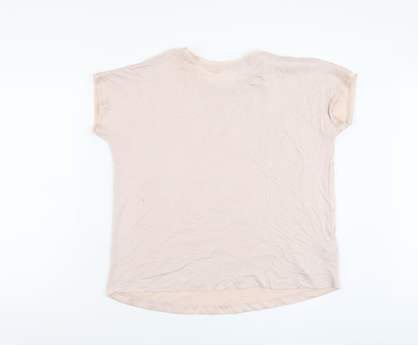 Womens UK Size S Mango Pink Basic T-Shirt