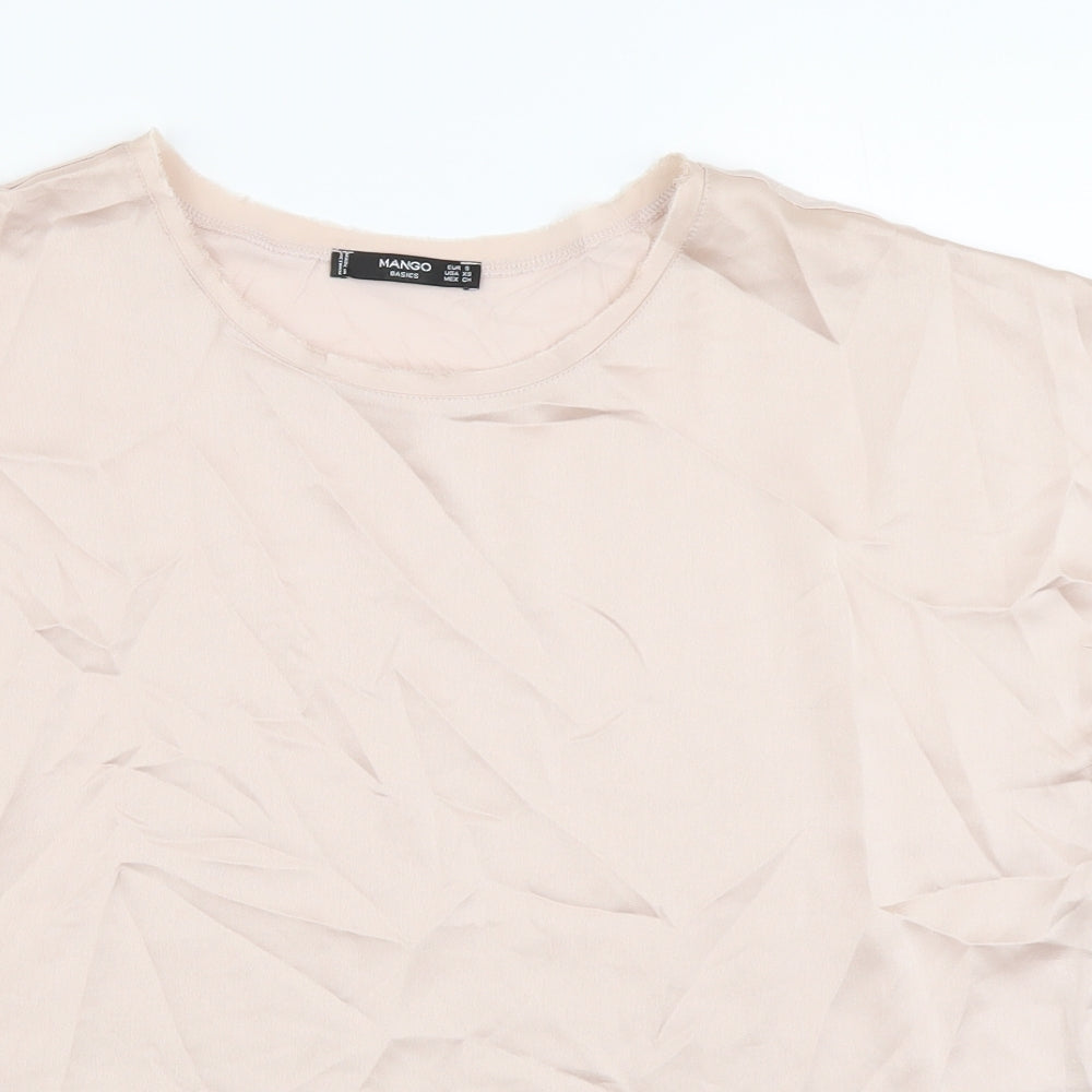 Womens UK Size S Mango Pink Basic T-Shirt