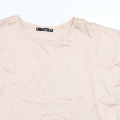 Womens UK Size S Mango Pink Basic T-Shirt