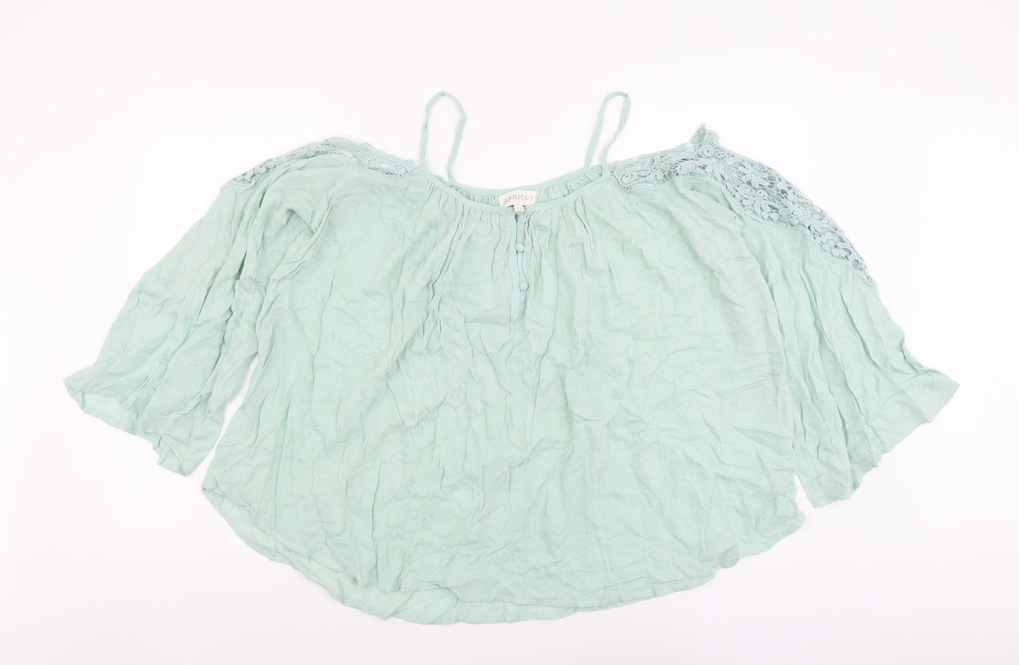 Womens UK Size 12 Apricot Green Basic Blouse