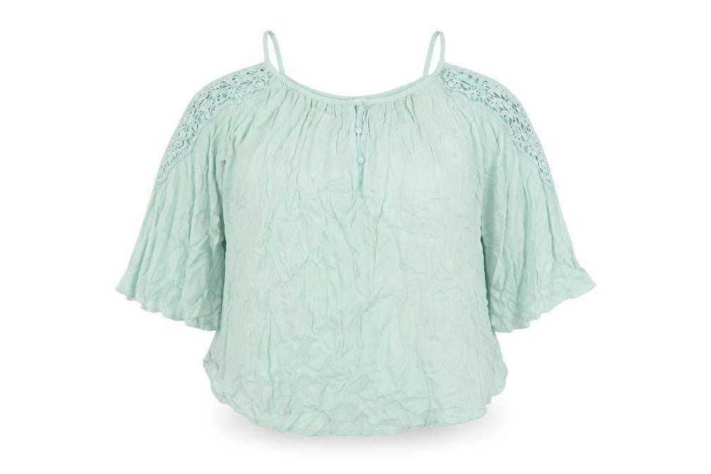 Womens UK Size 12 Apricot Green Basic Blouse