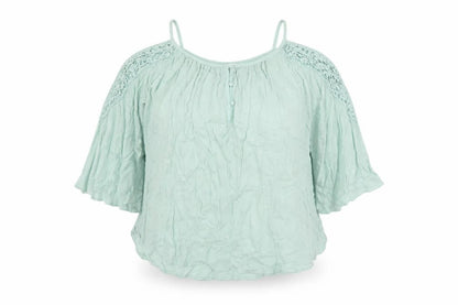 Womens UK Size 12 Apricot Green Basic Blouse