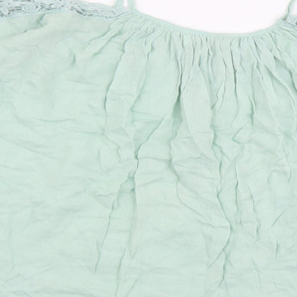 Womens UK Size 12 Apricot Green Basic Blouse