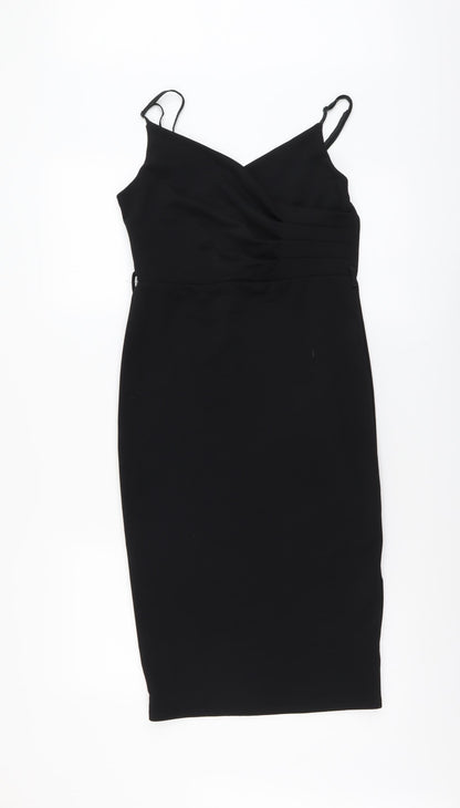 New Look Womens Black Polyester Shift Size 12 V-Neck Pullover