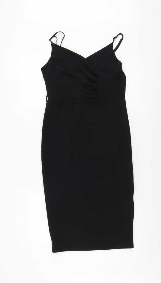 New Look Womens Black Polyester Shift Size 12 V-Neck Pullover