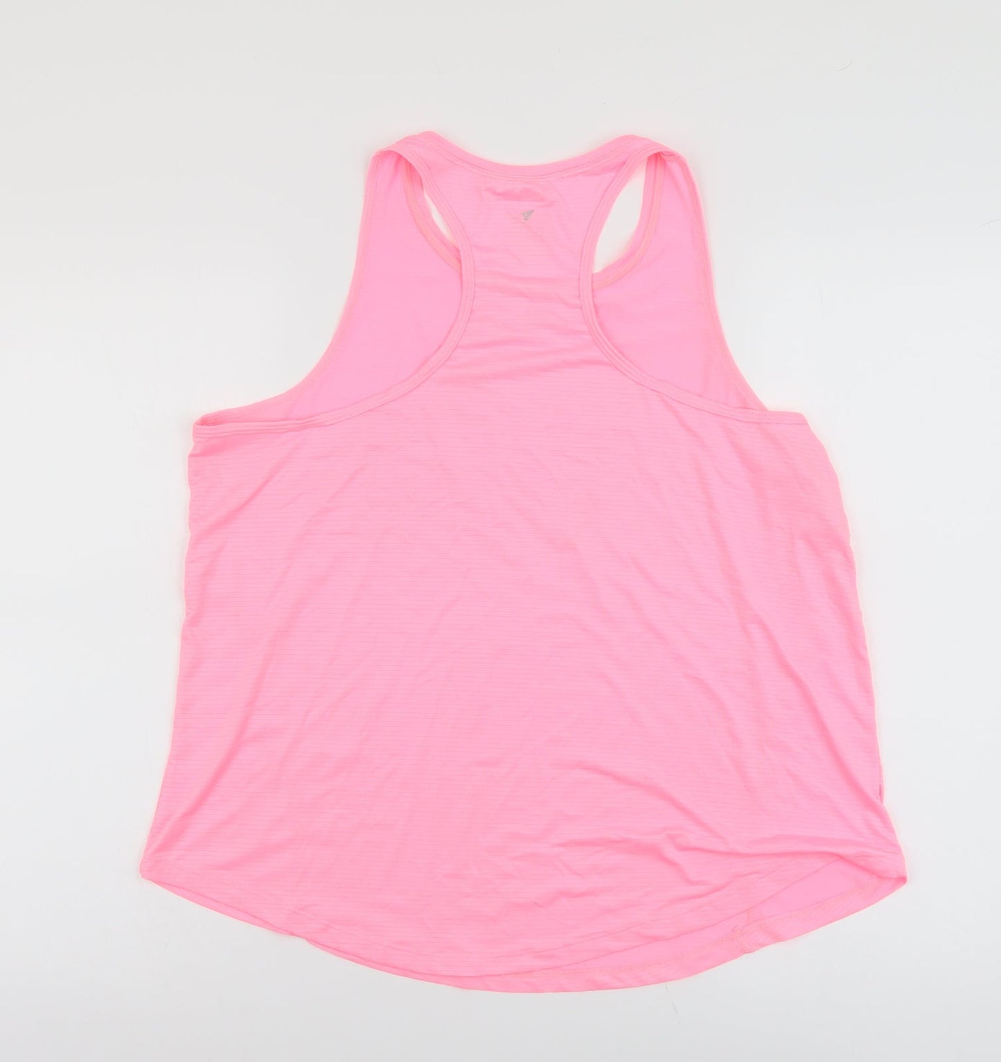 Workout Womens Pink Polyester Basic Tank Size L Scoop Neck Pullover - Racerback
