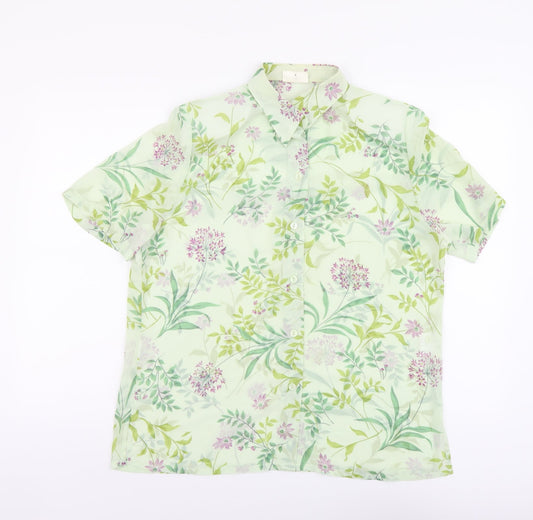 Womens UK Size 8 Sommermann Green Basic Button-Up