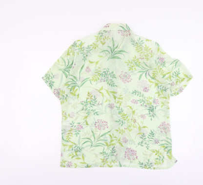 Womens UK Size 8 Sommermann Green Basic Button-Up