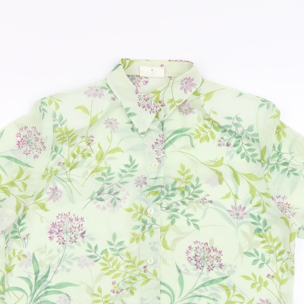 Womens UK Size 8 Sommermann Green Basic Button-Up