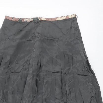 NEXT Womens Green Polyester Pleated Skirt Size 10 Zip