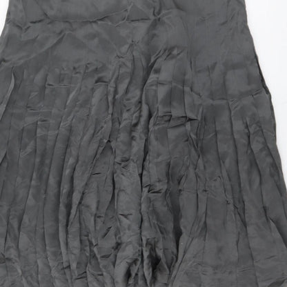 NEXT Womens Green Polyester Pleated Skirt Size 10 Zip