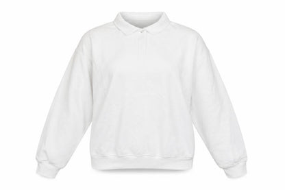 Zara Womens White Cotton Pullover Sweatshirt Size S Button