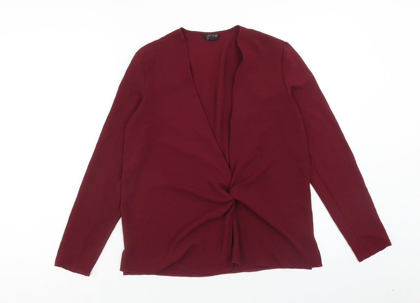 Womens UK Size 8 Topshop Red Basic Blouse