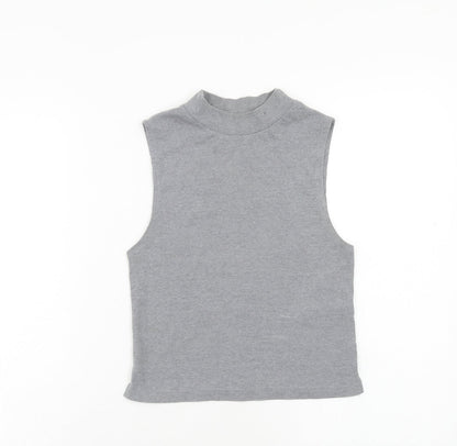 Womens UK Size 8 Topshop Grey Basic Tank