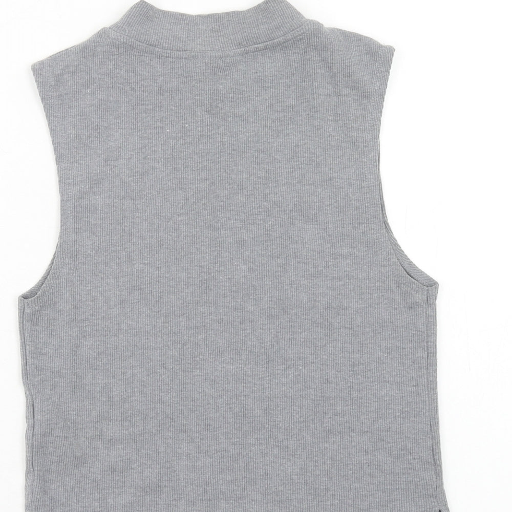 Womens UK Size 8 Topshop Grey Basic Tank