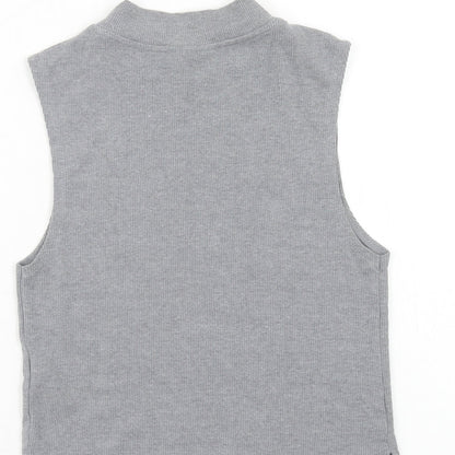 Womens UK Size 8 Topshop Grey Basic Tank