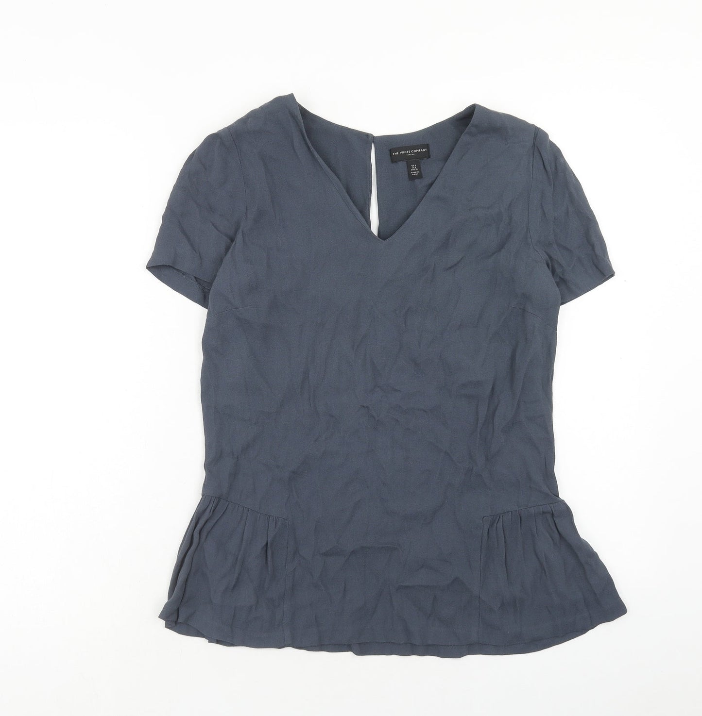 Womens UK Size 8 The White Company Blue Basic Blouse
