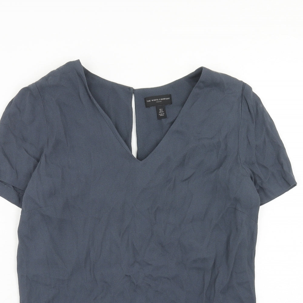Womens UK Size 8 The White Company Blue Basic Blouse